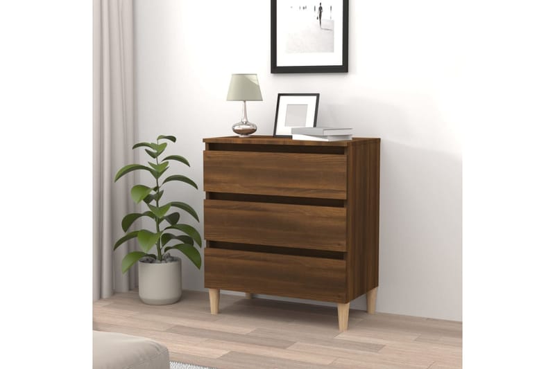 beBasic Byrå brun ek 60x35x69 cm konstruerat trä - Förvaring - Förvaringsmöbler - Byrå