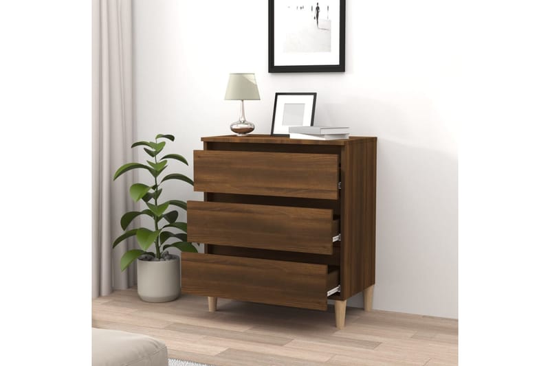 beBasic Byrå brun ek 60x35x69 cm konstruerat trä - Förvaring - Förvaringsmöbler - Byrå