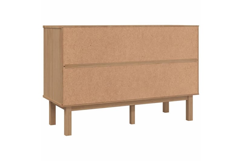 beBasic Byrå brun och grå 113,5x39,5x73 cm massivt furuträ - Förvaring - Förvaringsmöbler - Byrå