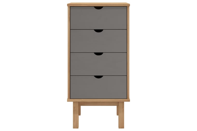 beBasic Byrå brun och grå 46x39,5x90 cm massivt furuträ - Förvaring - Förvaringsmöbler - Byrå