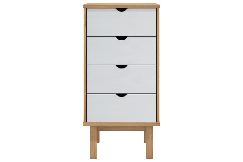 beBasic Byrå brun och vit 46x39,5x90 cm massivt furuträ - Förvaring - Förvaringsmöbler - Byrå