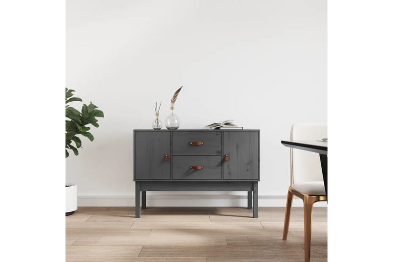 beBasic Byrå grå 110x40x78 cm massiv furu - Förvaring - Förvaringsmöbler - Byrå