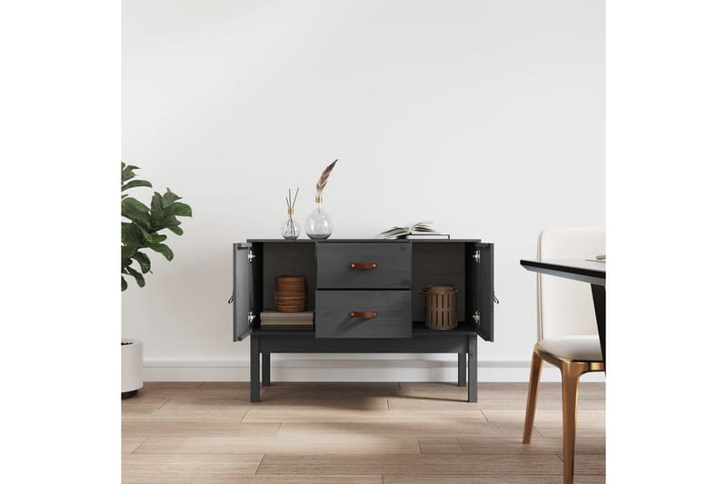 beBasic Byrå grå 110x40x78 cm massiv furu - Förvaring - Förvaringsmöbler - Byrå