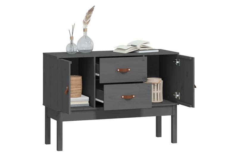 beBasic Byrå grå 110x40x78 cm massiv furu - Förvaring - Förvaringsmöbler - Byrå