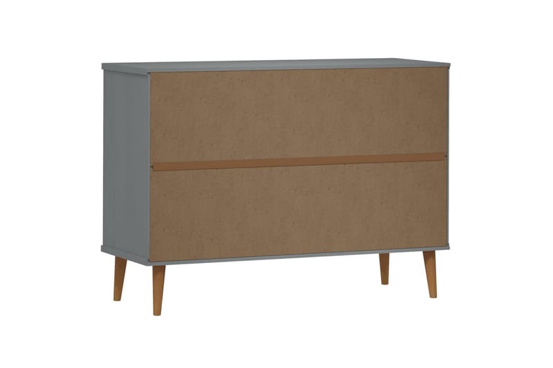 beBasic Byrå grå 113x40x80 cm massivt furuträ - Förvaring - Förvaringsmöbler - Byrå
