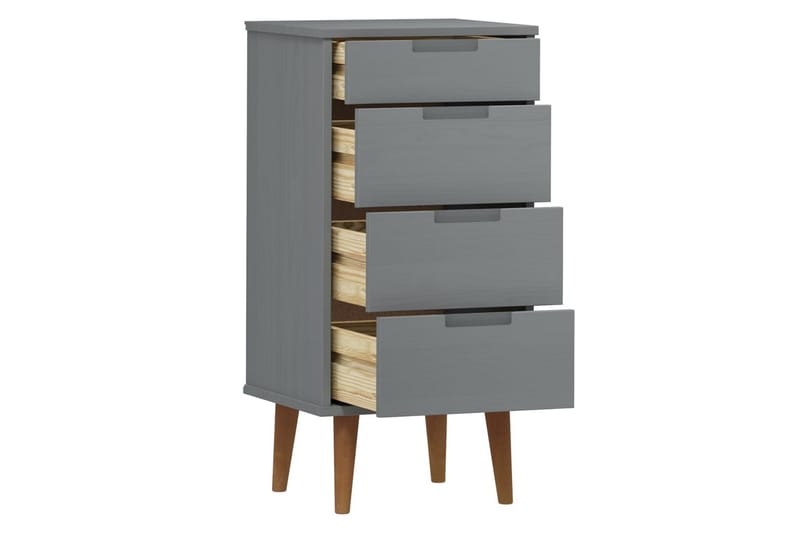 beBasic Byrå grå 40x35x82 cm massivt furuträ - Förvaring - Förvaringsmöbler - Byrå