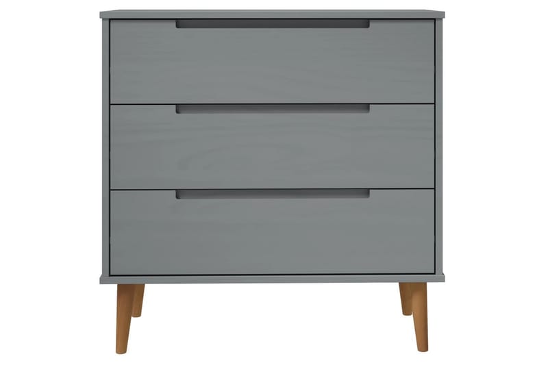 beBasic Byrå grå 80x40x80 cm massivt furuträ - Förvaring - Förvaringsmöbler - Byrå