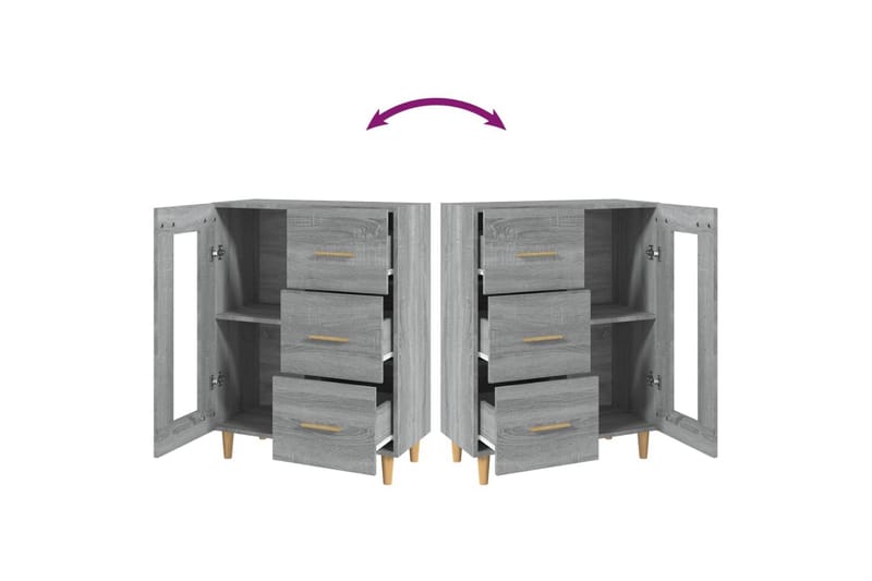 beBasic Byrå grå sonoma 69,5x34x90 cm konstruerat trä - Förvaring - Förvaringsmöbler - Byrå