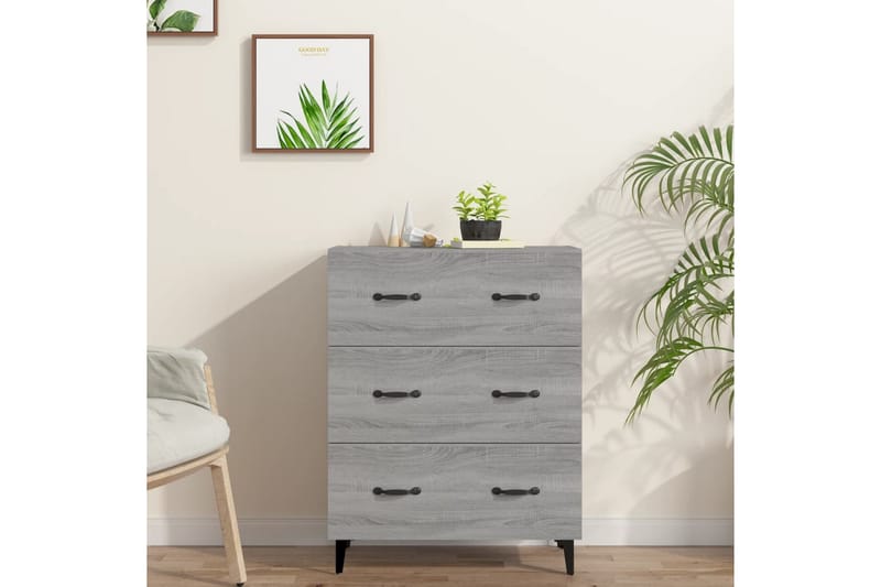 beBasic Byrå grå sonoma 69,5x34x90 cm konstruerat trä - Förvaring - Förvaringsmöbler - Byrå