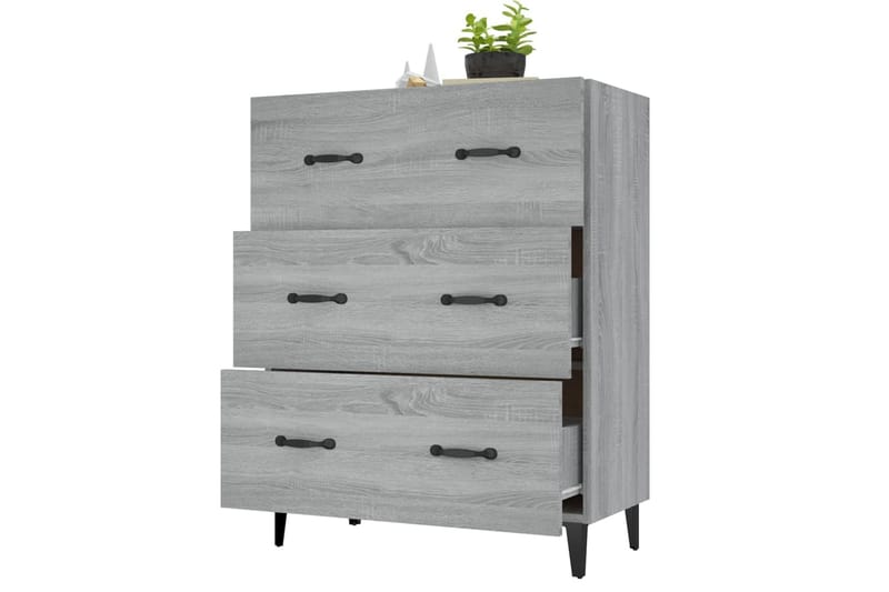 beBasic Byrå grå sonoma 69,5x34x90 cm konstruerat trä - Förvaring - Förvaringsmöbler - Byrå