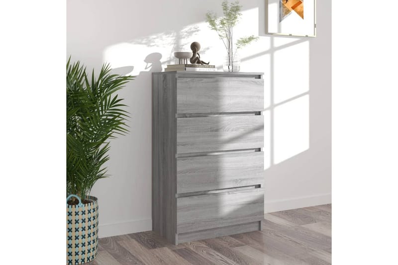 beBasic Byrå grå sonoma-ek 60x35x98,5 cm konstruerat trä - Förvaring - Förvaringsmöbler - Byrå