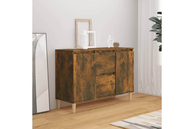 beBasic Byrå rökfärgad ek 103,5x35x70 cm konstruerat trä - Förvaring - Förvaringsmöbler - Byrå