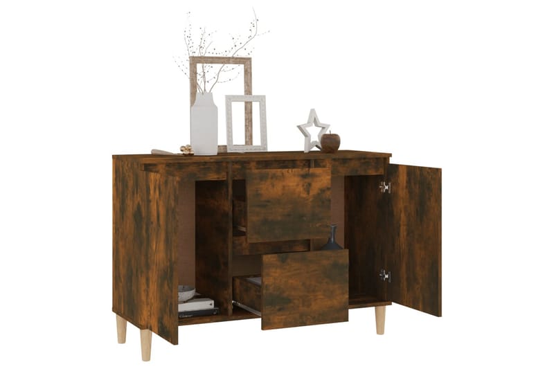 beBasic Byrå rökfärgad ek 103,5x35x70 cm konstruerat trä - Förvaring - Förvaringsmöbler - Byrå