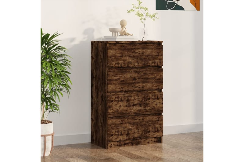 beBasic Byrå rökfärgad ek 60x35x98,5 cm konstruerat trä - Förvaring - Förvaringsmöbler - Byrå
