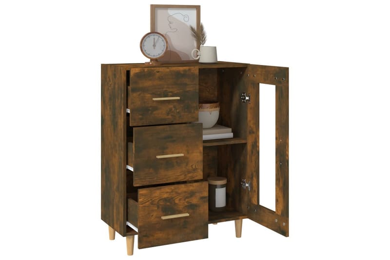 beBasic Byrå rökfärgad ek 69,5x34x90 cm konstruerat trä - Förvaring - Förvaringsmöbler - Byrå