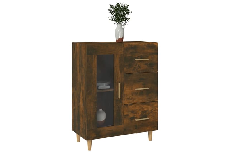 beBasic Byrå rökfärgad ek 69,5x34x90 cm konstruerat trä - Förvaring - Förvaringsmöbler - Byrå