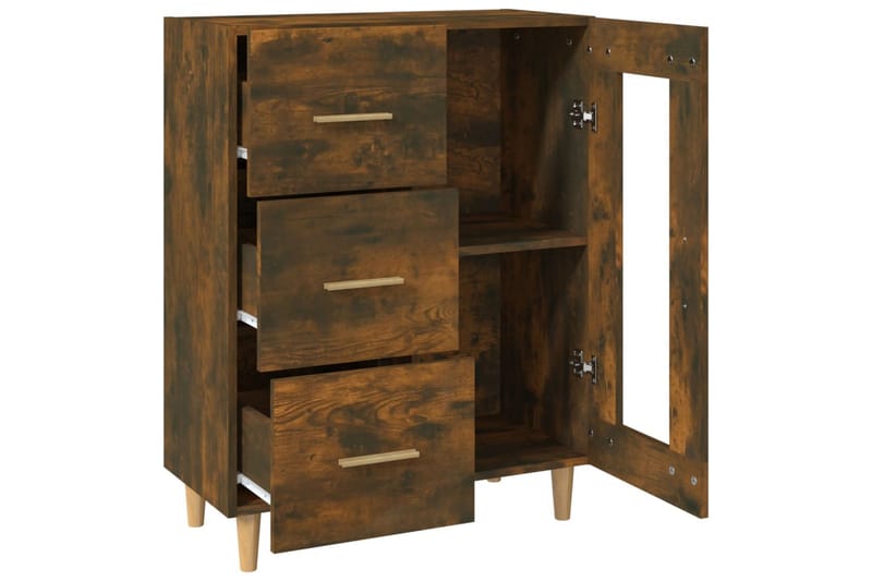 beBasic Byrå rökfärgad ek 69,5x34x90 cm konstruerat trä - Förvaring - Förvaringsmöbler - Byrå