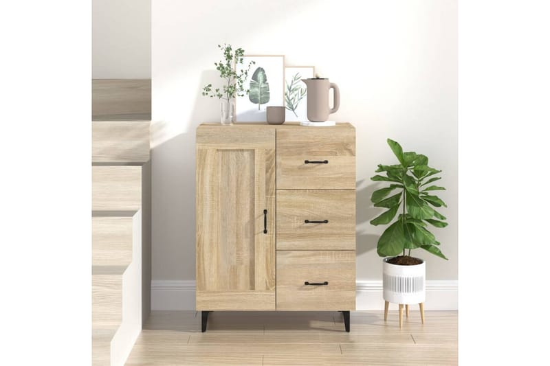 beBasic Byrå sonoma-ek 69,5x34x90 cm konstruerat trä - Förvaring - Förvaringsm�öbler - Byrå