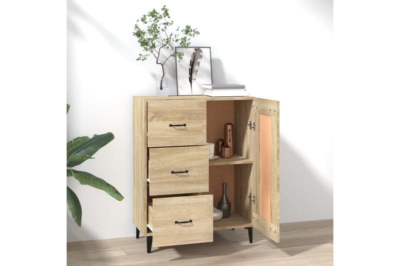 beBasic Byrå sonoma-ek 69,5x34x90 cm konstruerat trä - Förvaring - Förvaringsmöbler - Byrå