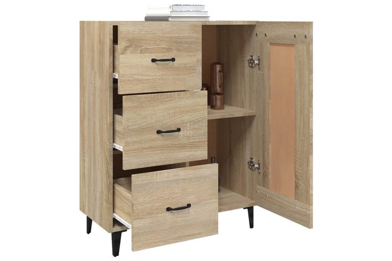 beBasic Byrå sonoma-ek 69,5x34x90 cm konstruerat trä - Förvaring - Förvaringsmöbler - Byrå