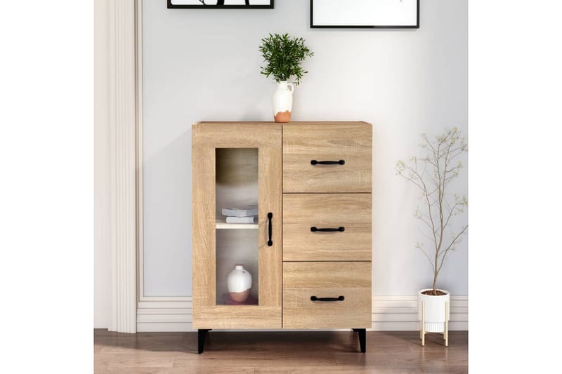 beBasic Byrå sonoma-ek 69,5x34x90 cm konstruerat trä - Förvaring - Förvaringsmöbler - Byrå