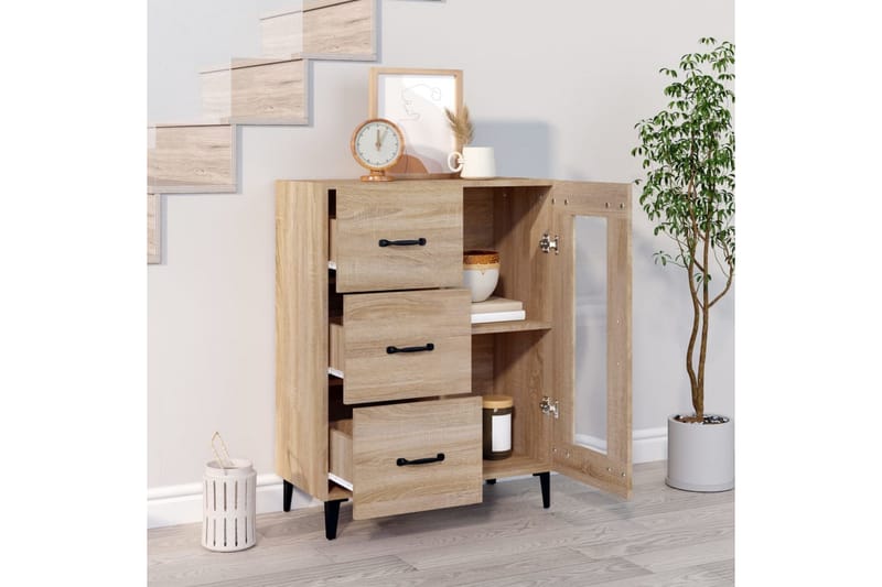 beBasic Byrå sonoma-ek 69,5x34x90 cm konstruerat trä - Förvaring - Förvaringsmöbler - Byrå