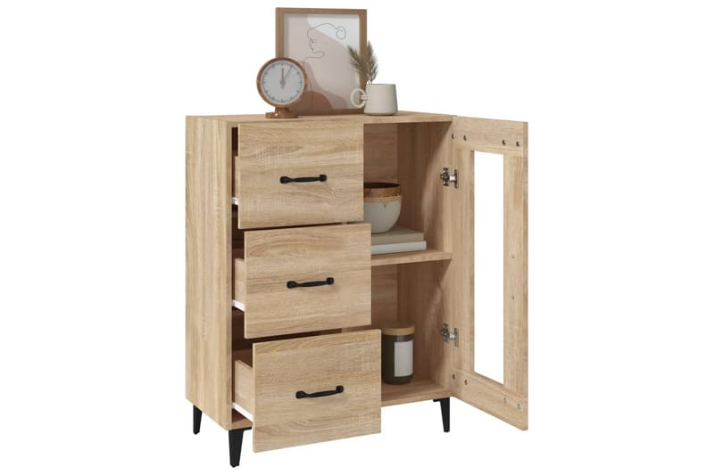 beBasic Byrå sonoma-ek 69,5x34x90 cm konstruerat trä - Förvaring - Förvaringsmöbler - Byrå