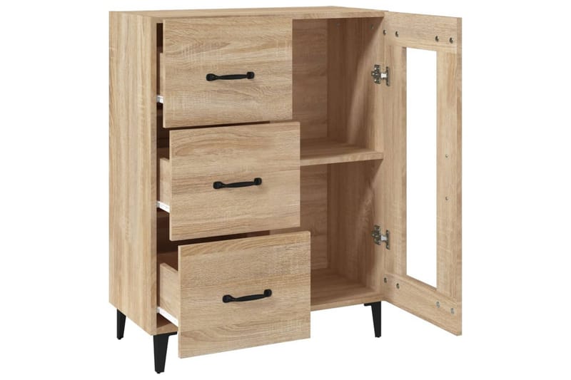 beBasic Byrå sonoma-ek 69,5x34x90 cm konstruerat trä - Förvaring - Förvaringsmöbler - Byrå