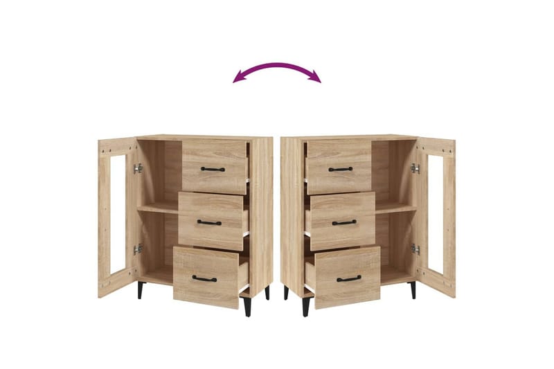 beBasic Byrå sonoma-ek 69,5x34x90 cm konstruerat trä - Förvaring - Förvaringsmöbler - Byrå