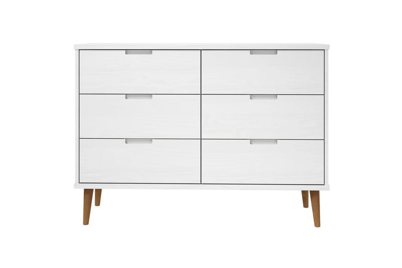 beBasic Byrå vit 113x40x80 cm massivt furuträ - Förvaring - Förvaringsmöbler - Byrå
