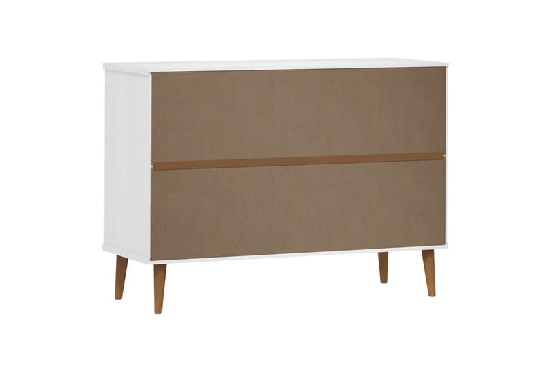 beBasic Byrå vit 113x40x80 cm massivt furuträ - Förvaring - Förvaringsmöbler - Byrå