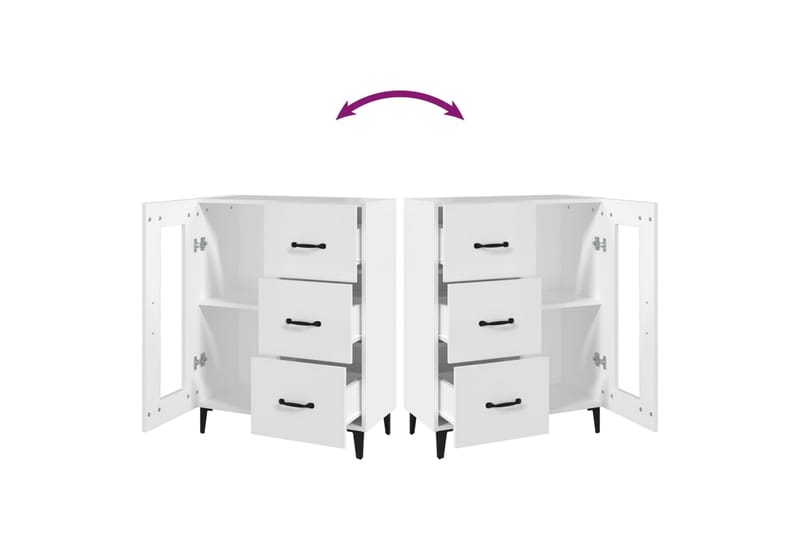 beBasic Byrå vit 69,5x34x90 cm konstruerat trä - Förvaring - Förvaringsmöbler - Byrå