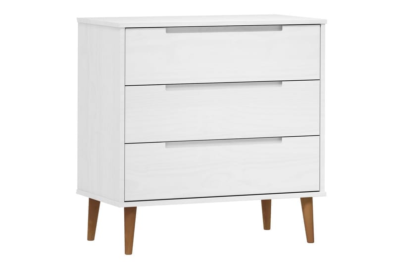 beBasic Byrå vit 80x40x80 cm massivt furuträ - Förvaring - Förvaringsmöbler - Byrå