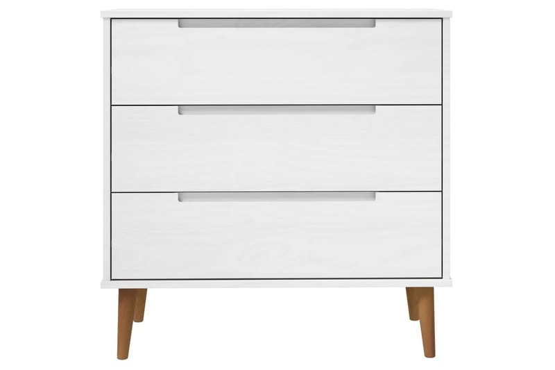 beBasic Byrå vit 80x40x80 cm massivt furuträ - Förvaring - Förvaringsmöbler - Byrå