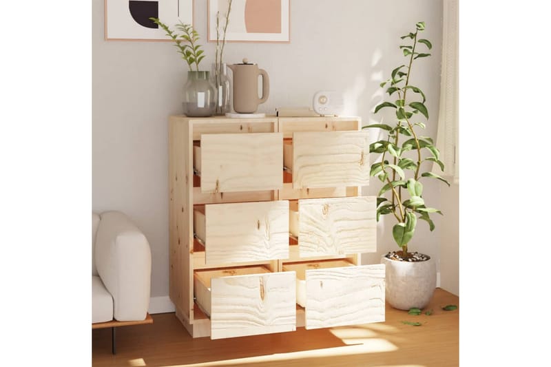 beBasic Byråer 2 st 32x34x75 cm massiv furu - Förvaring - Förvaringsmöbler - Byrå