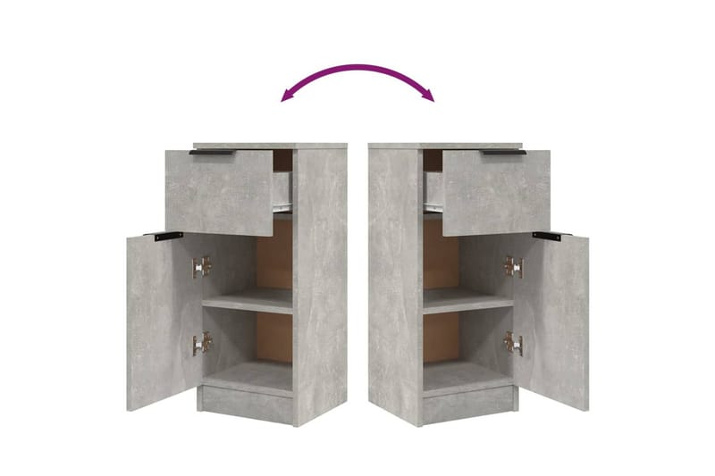 beBasic Byråer 2 st betonggrå 30x30x70 cm konstruerat trä - Förvaring - Förvaringsmöbler - Byrå
