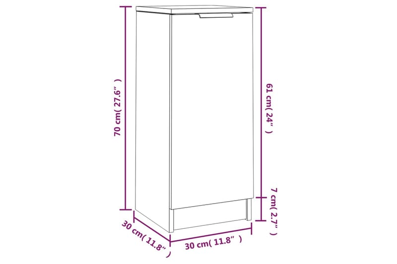 beBasic Byråer 2 st betonggrå 30x30x70 cm konstruerat trä - Byrå