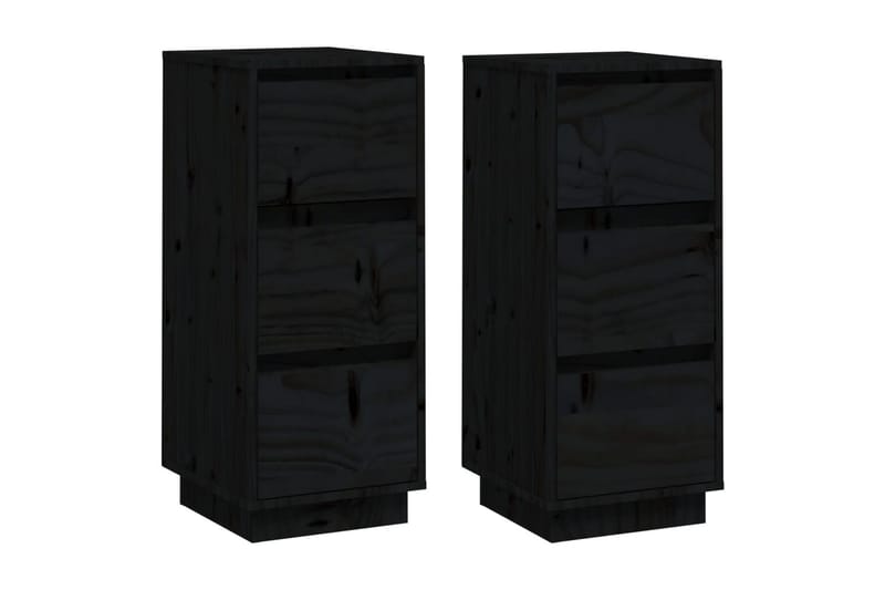 beBasic Byråer 2 st svart 32x34x75 cm massiv furu - Förvaring - Förvaringsmöbler - Byrå