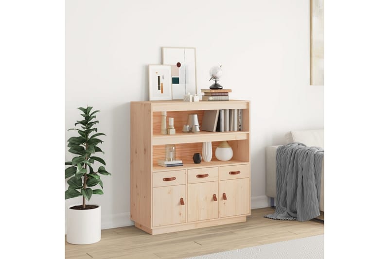 beBasic Högskåp 100x40x108,5 cm massiv furu - Förvaring - Förvaringsmöbler - Byrå