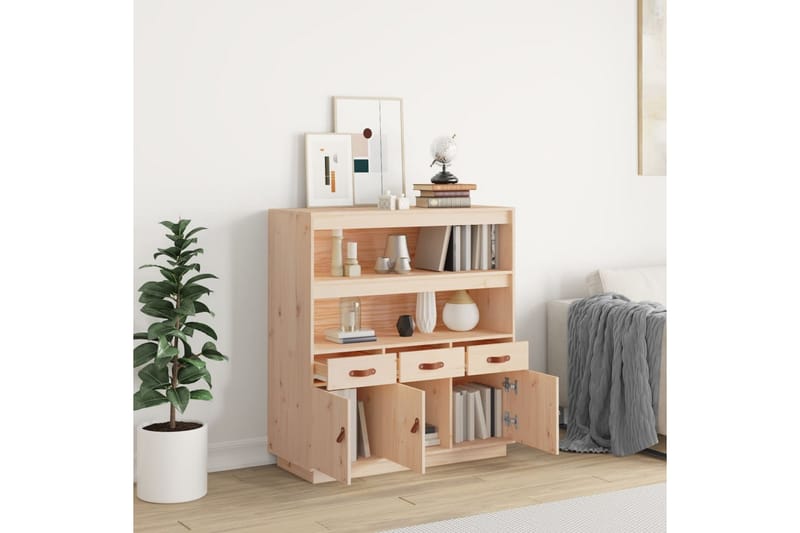 beBasic Högskåp 100x40x108,5 cm massiv furu - Förvaring - Förvaringsmöbler - Byrå