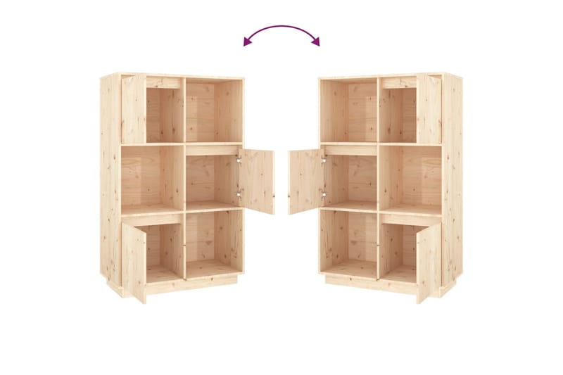 beBasic Högskåp 74x35x117 cm massiv furu - Förvaring - Förvaringsmöbler - Byrå