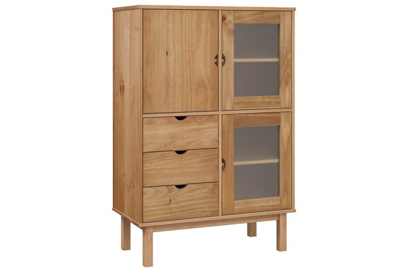 beBasic Högskåp 85x43x125 cm massiv furu - Förvaring - Förvaringsmöbler - Byrå