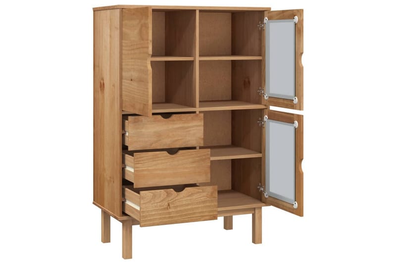 beBasic Högskåp 85x43x125 cm massiv furu - Förvaring - Förvaringsmöbler - Byrå