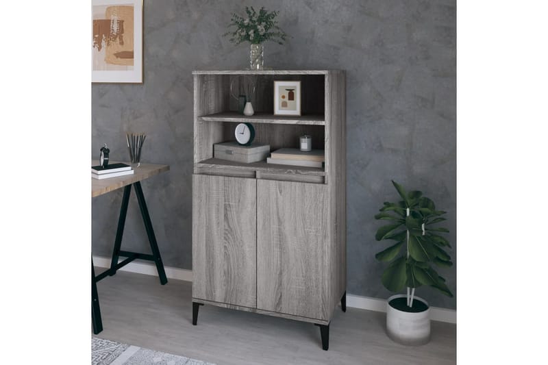 beBasic Högskåp grå sonoma 60x36x110 cm konstruerat trä - Förvaring - Förvaringsmöbler - Byrå