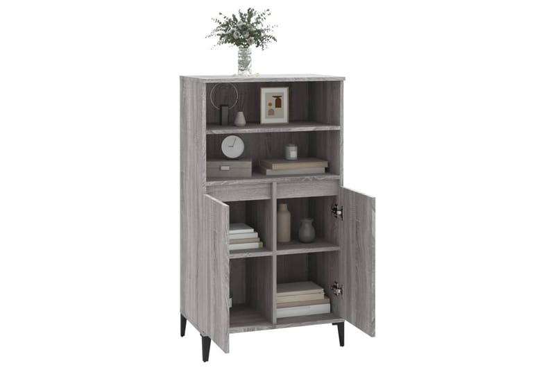beBasic Högskåp grå sonoma 60x36x110 cm konstruerat trä - Förvaring - Förvaringsmöbler - Byrå