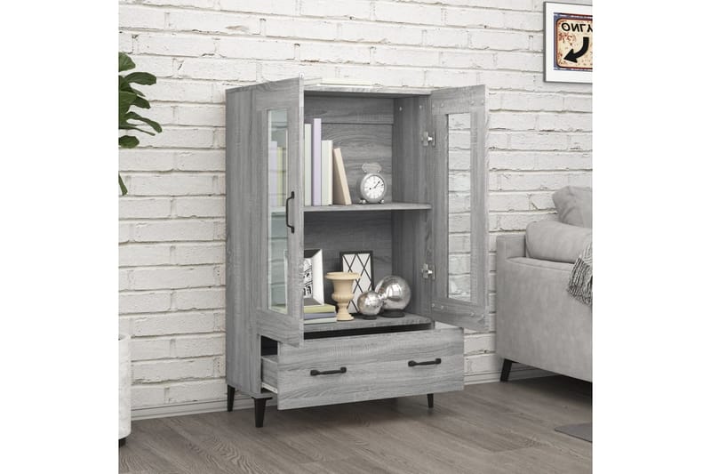 beBasic Högskåp grå sonoma 70x31x115 cm konstruerat trä - Förvaring - Förvaringsmöbler - Byrå
