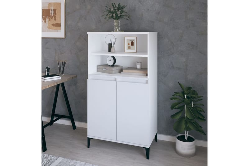 beBasic Högskåp vit 60x36x110 cm konstruerat trä - Förvaring - Förvaringsmöbler - Byr�å