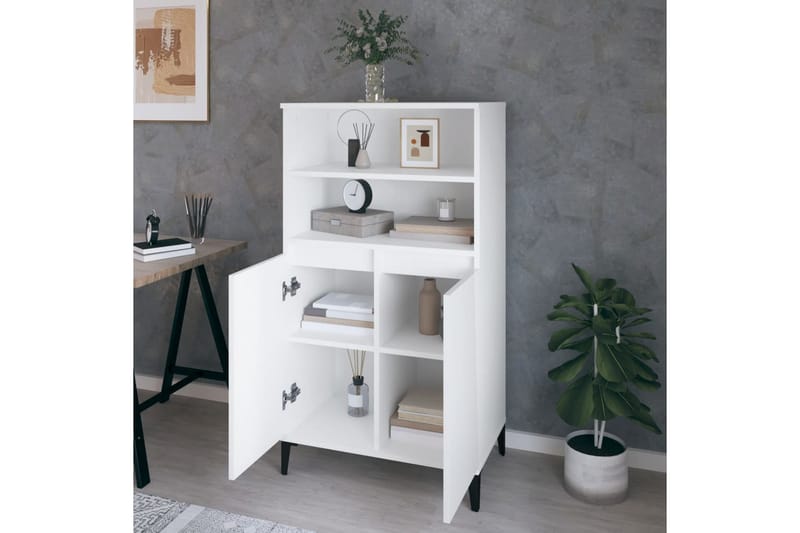 beBasic Högskåp vit 60x36x110 cm konstruerat trä - Förvaring - Förvaringsmöbler - Byrå