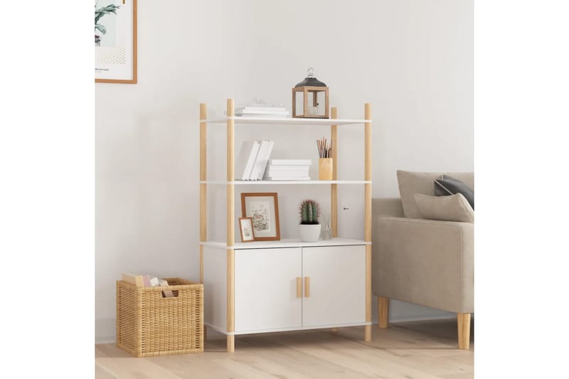 beBasic Högskåp vit 80x40x121 cm konstruerat trä - Förvaring - Förvaringsmöbler - Byr�å