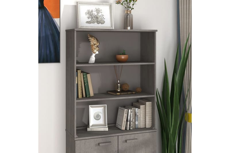 beBasic Överdel till h�ögskåp ljusgrå 85x35x100 cm massiv furu - Förvaring - Förvaringsmöbler - Byrå
